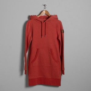 Wanakome Women's Carmen Long Sleeve Hoodie Dress Lava Red Small